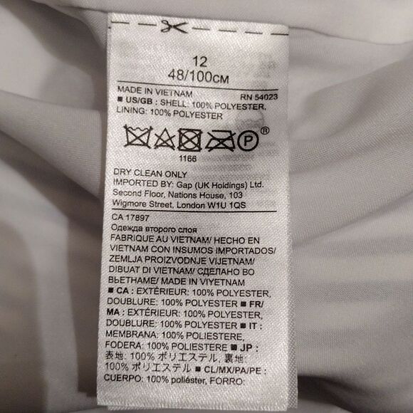 NWT Banana Republic One Shoulder Blue/White Stripe Satin Fit & Flare Dress, 12 - Picture 9 of 10